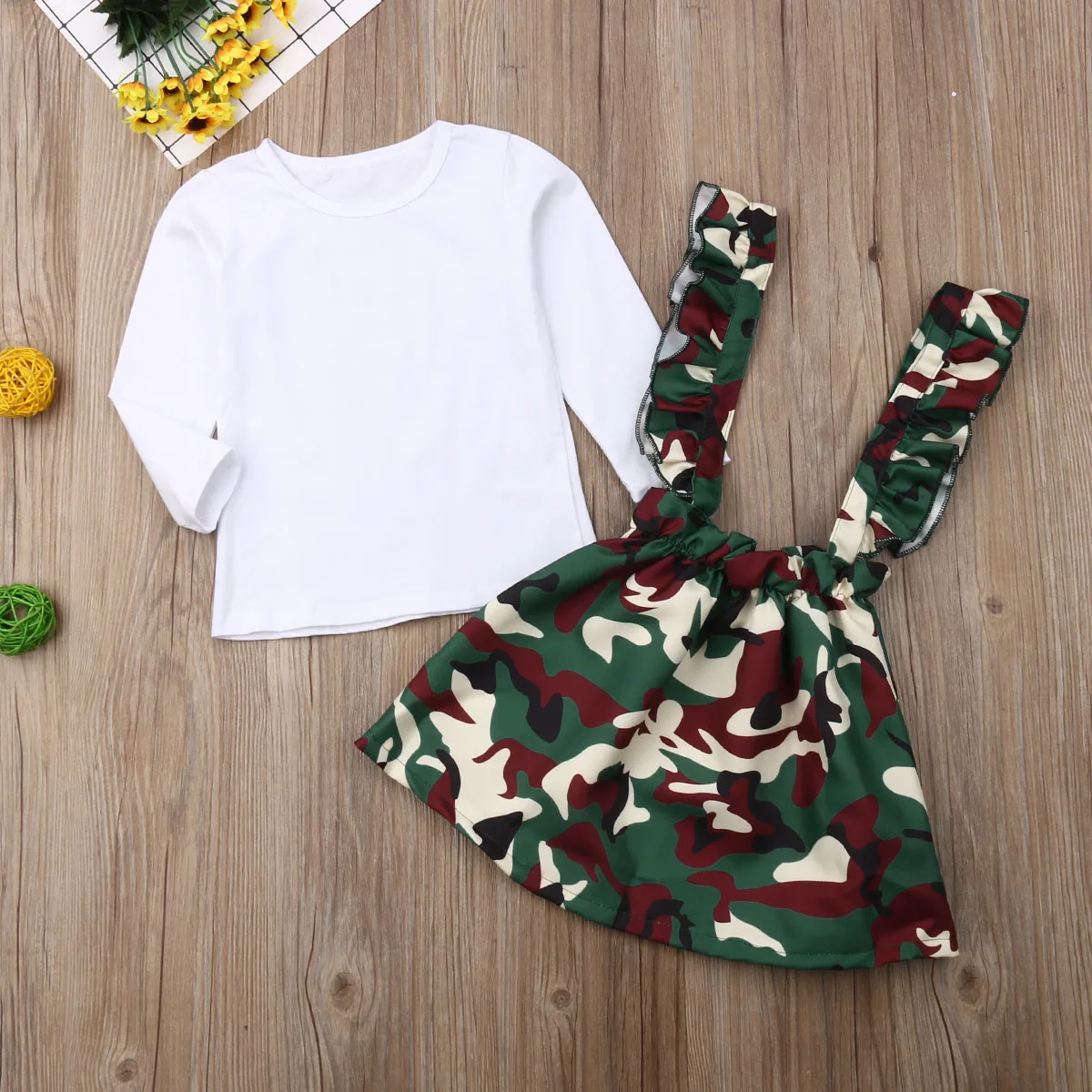 Одинаковые комплекты топы с длинными рукавами для маленьких девочек футболка