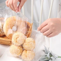100 pcspack transparent bread bag toast cake packaging printed self adhesive bags for snack food packing