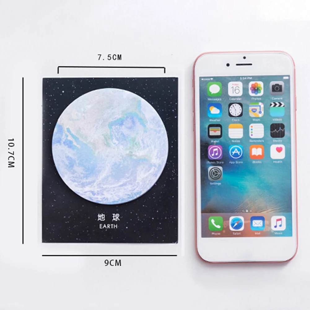 

2Pcs Earth Moon Planet Self Adhesive Memo Pad Notepad Sticky Note Stationery