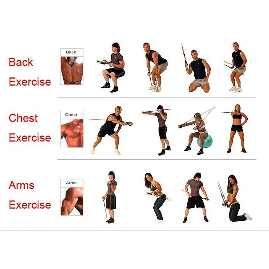Natural Latex 11-Piece Limit Resistance Band Set Home Gym Fitness Equipment Pilates Elastic Stretching | Спорт и развлечения