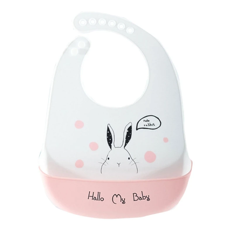 

Reusable Waterproof Baby Bib Food Grade Silicone Infant Meal Pouch Easily Wipe A2UB