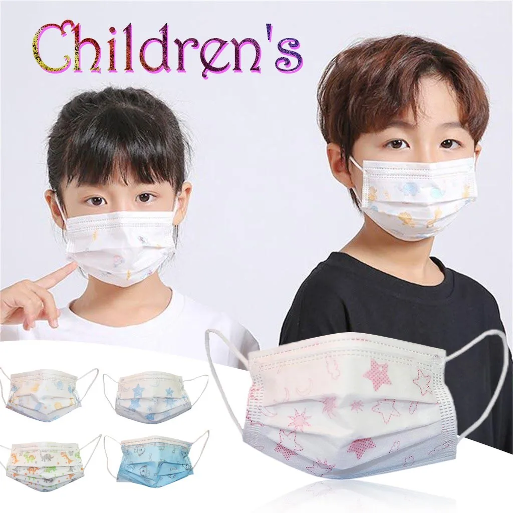 

Kids Children's Mask Disposable Face Mask Lovely Print Children's Mask Disposable Face Mask Industrial 3 Ply Ear Loop 50PCS
