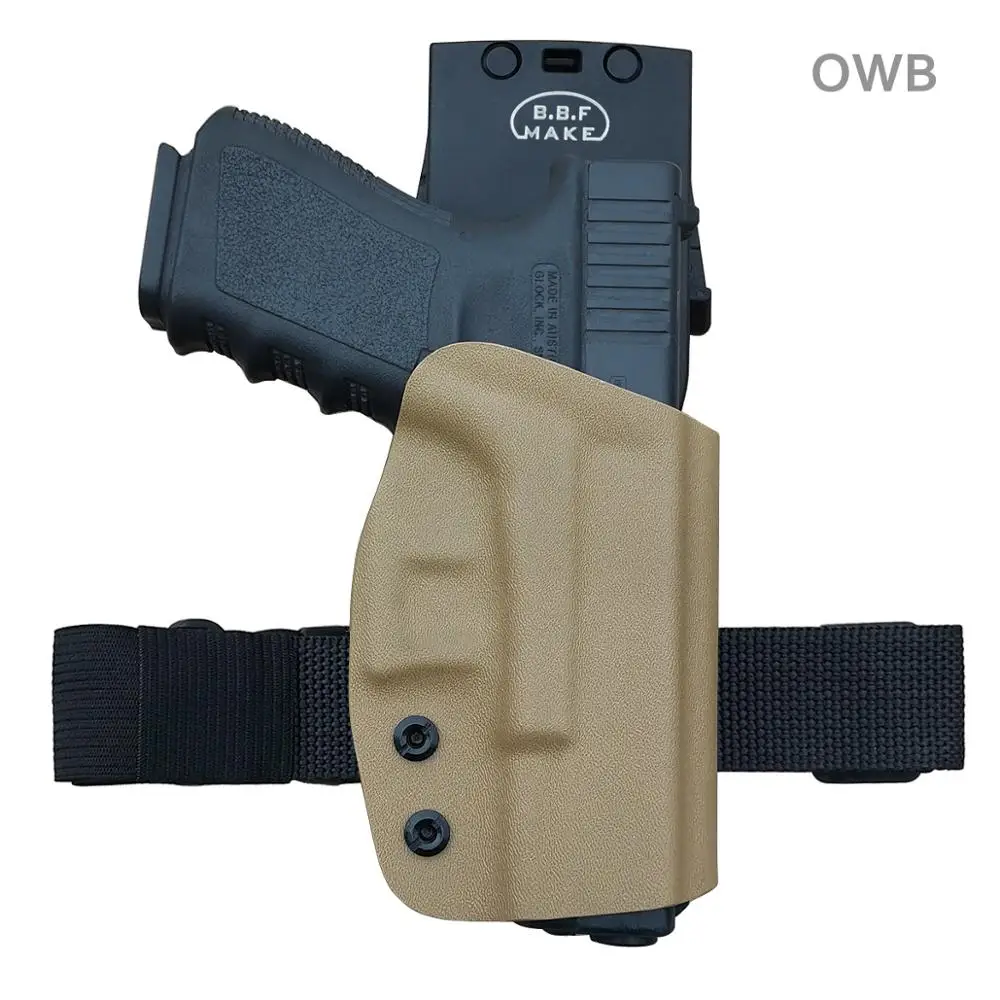 BBF Make Kydex OWB Holster For Glock 19 19x 23 25 32 17 22 31 26 27 33 (Gen 1 5) CZ P10 Пистолет Чехол Пояс для внешней