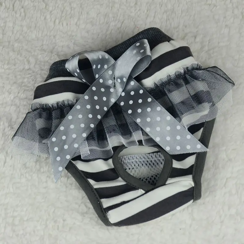 Pes собаки щенка физической Штаны ремень дизайн Ткань банта Подгузники санитарно