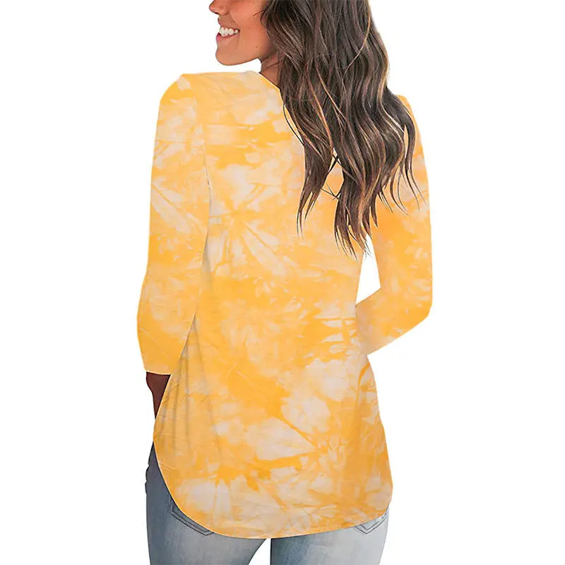 Новая Европейская и американская женская футболка хит продаж галстук краситель