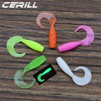 lot 100 cerill wobblers soft bait swimbait tail grub lures 2 5 cm 0 2 g silicone fishing lures artificial carp luminous tackle