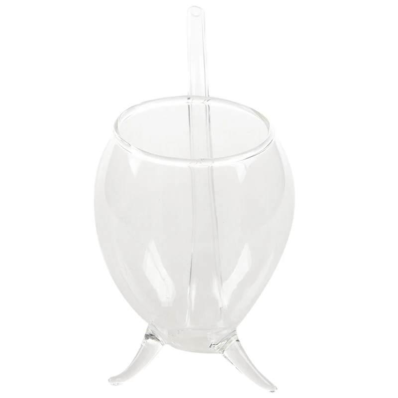 Wine Whiskey Glass Heat Resistant Sucking Juice Milk Cup Tea With Drinking Tube Straw | Дом и сад