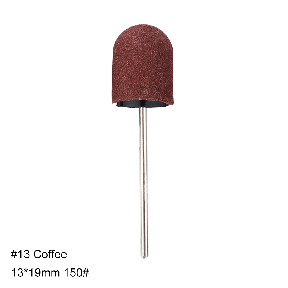 No.13 coffee 1 шт. шлифовальные круги для ногтей Кепки 150 Grip Rubber станок фрезерный резак для удаление маникюра гель аксессуары для педикюра инструмент LA725-1 - Цвет: No.13 coffee