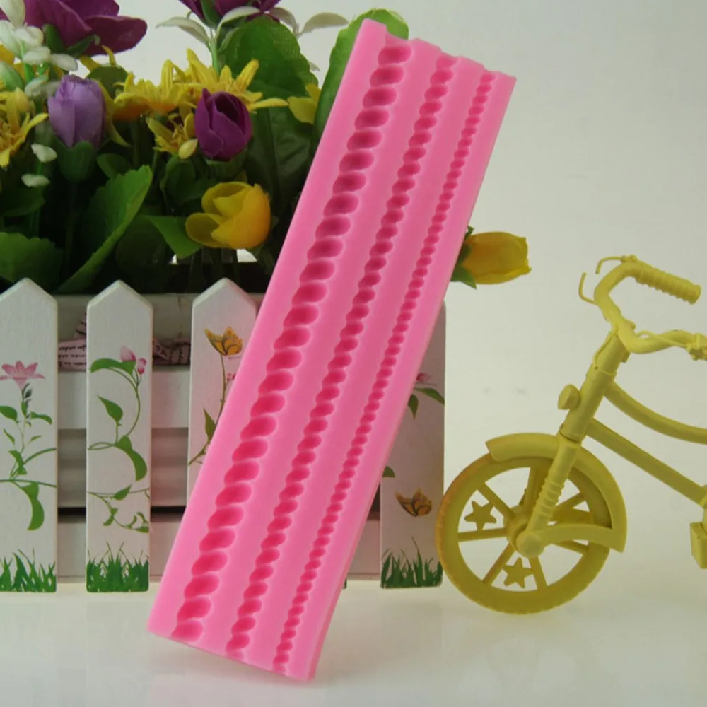 Поступление крутят веревку DIY силиконовые формы для пирожных Fondant (сахарная)