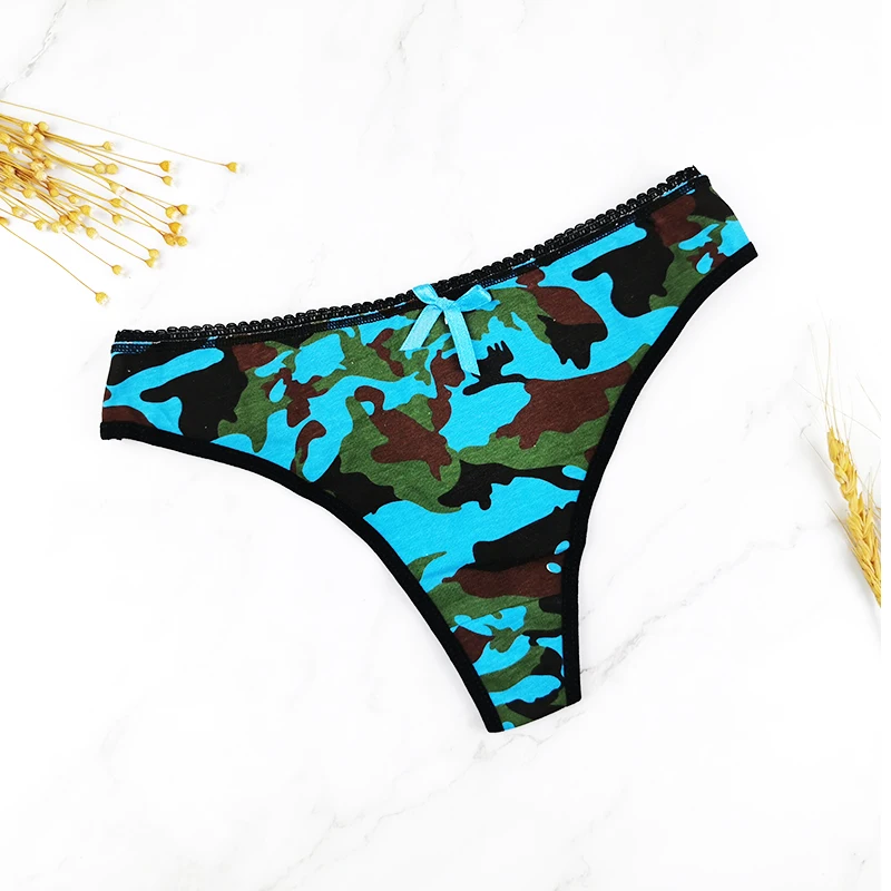 Julexy, хлопковые стринги, женские, M, L, XL, трусики с камуфляжным принтом, женское нижнее белье, мягкие стринги, Сексуальное белье