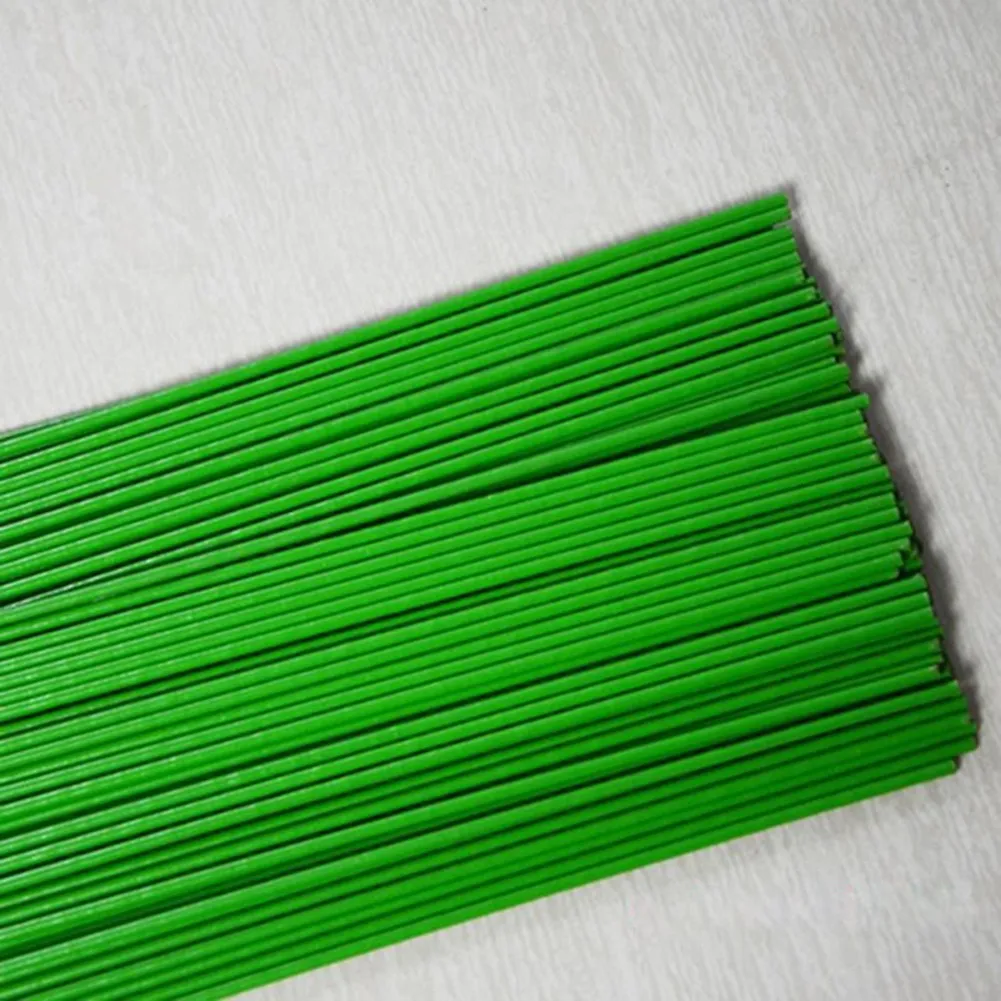 

10/50Pcs Green Plastic-Coated Pillar Iron Wire Plant Fixed Hoop Climbing Vine Bracket Garden Indoor Potted Flower Stem Support