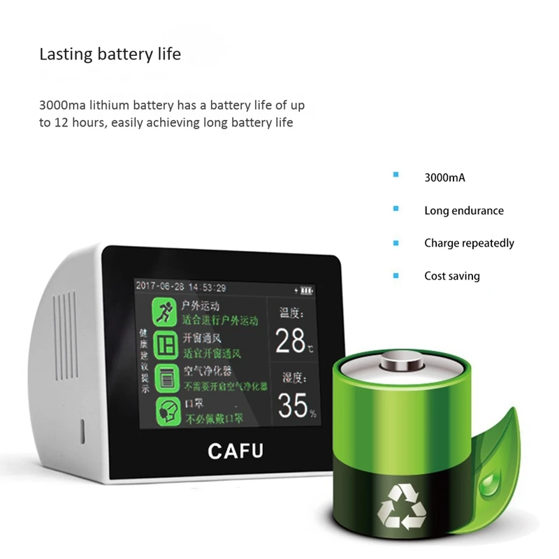 

Multifunctional USB Air Quality Detector K6-B Digital HCHO TVOC Tester Monitor with Rechargeable Battery