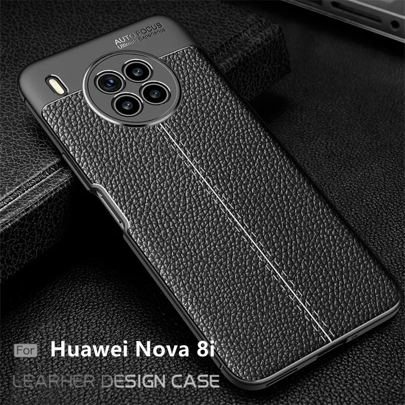 For Huawei Nova 8i Case For Huawei Nova 8i Capas Shockproof Phone Bumper Back Soft TPU Leather Cover For Huawei Nova 8 8i Fundas