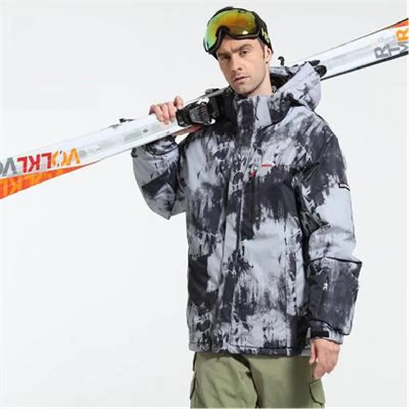 Утолщенная термальная Лыжная куртка полиэстер пуховик водонепроницаемая