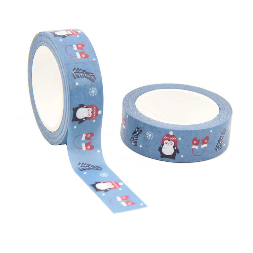 

2021 NEW 1PC 15mm x 10m Christmas Snow Gloves Snowman Washi Tape Scrapbook Paper Masking Adhesive Merry Christmas Washi Tape