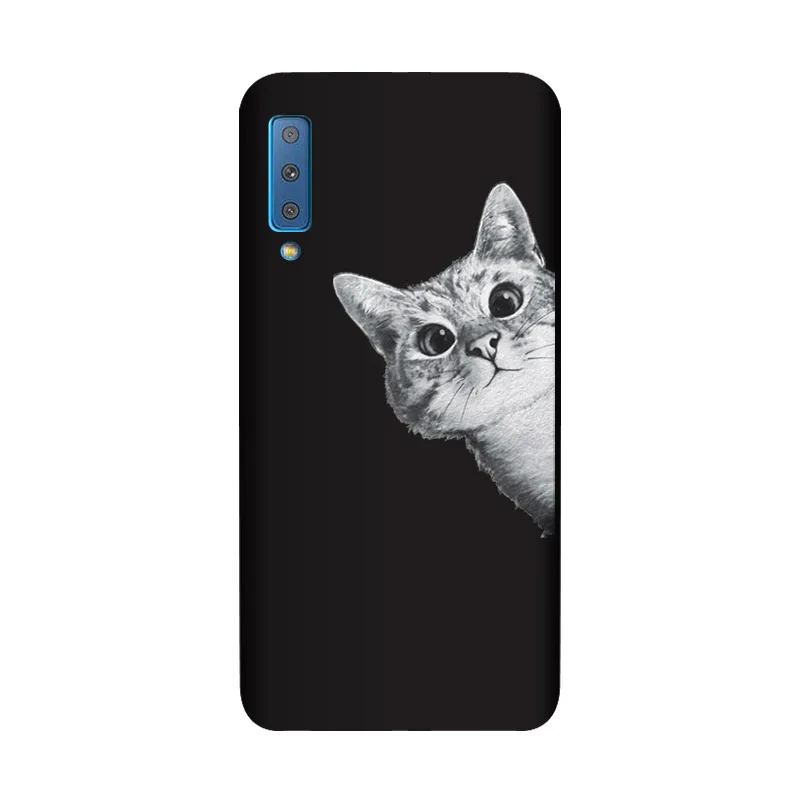 Силиконовый чехол QAQsam для Samsung Galaxy A7 2018 A750 матовый телефона с рисунком цветов