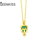 qeenkiss nc562 2021 fine jewelry wholesale fashion hot woman girl birthday wedding gift zodiac cow 24kt gold pendant necklaces