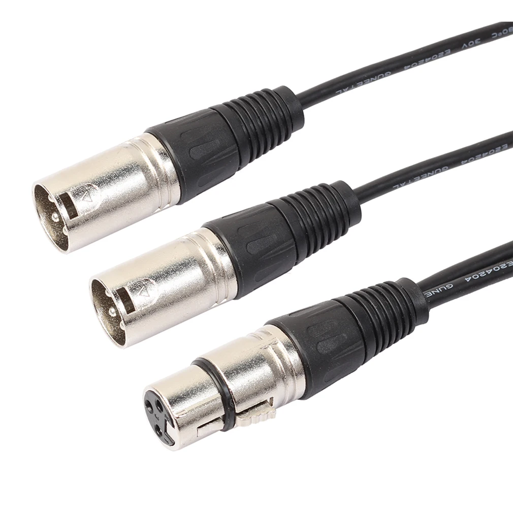 Прочный гибкий посеребренный 3 контактный XLR Женский двойной мужской аудио
