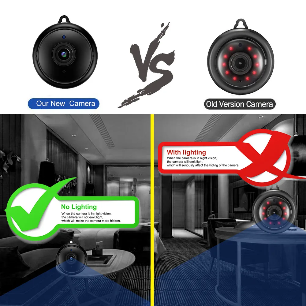 Беспроводная мини камера HD с Wi Fi IP ночное видение для умного дома