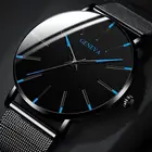 Мужские часы Relogio Masculino 2021, минималистичные, ультратонкие, деловые, с сетчатым ремешком из нержавеющей стали