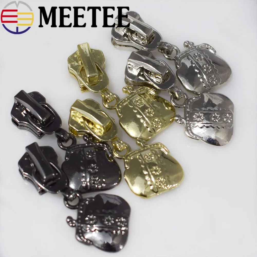 10PCS 3# 5# DIY Handbag Cartoon Metal Zipper Pull Head for Clothes Bag Shoes Luggage Zippers Slider Sewing Accessories F2 8|Бегунки для