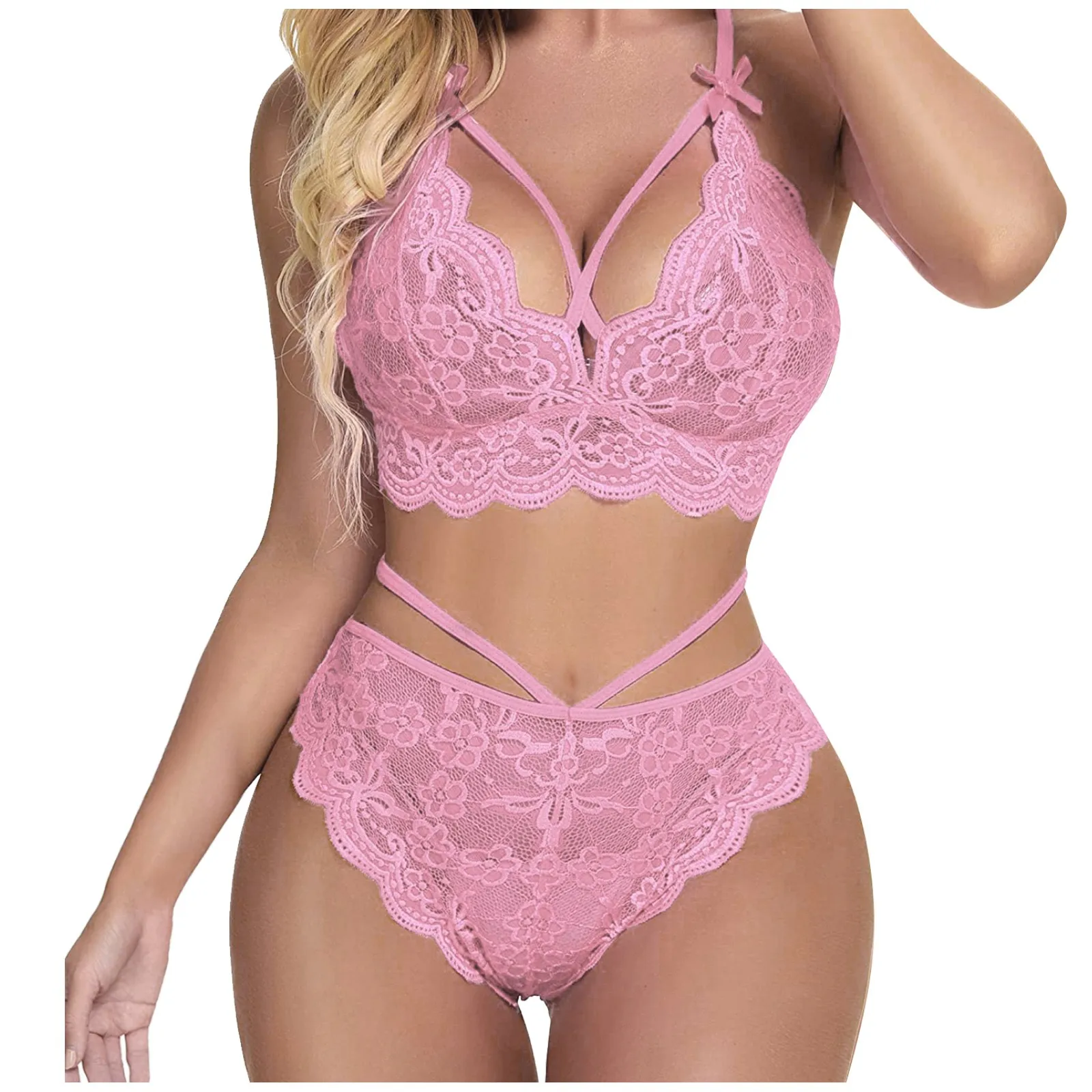 Сексуальное женское нижнее белье с перекрестными бретельками комплект