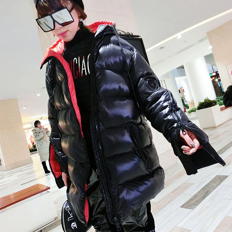 2020 Черное Женское пальто с капюшоном зимняя одежда на молнии высокого качества