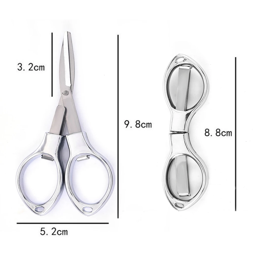 

Portable Stainless Steel Eyebrow Trimmer Multifunction 8 Words Foldable Scissors Brow Shaper Facial Shaping Scissors Makeup Tool