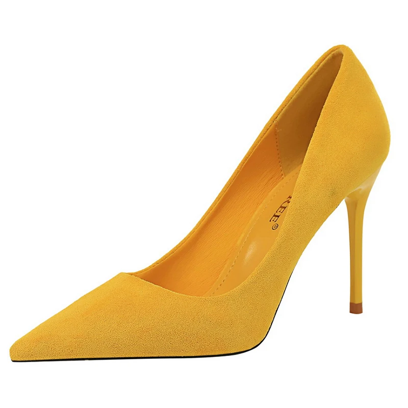 

Women's Pumps High Heels Fashion Sexy Ladies Large Size 34-41 42 43 9cm Shallow Mouth High Heels Thin Pointed Solid Lamp