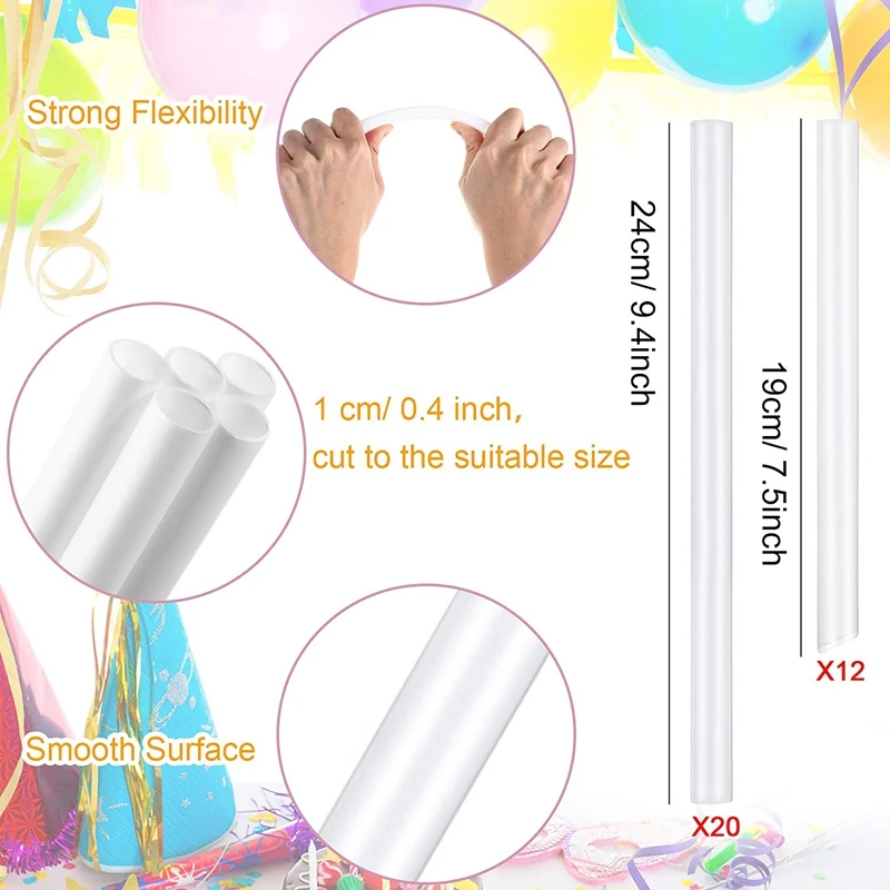 20 Pieces White Plastic Cake Sticks Support Rods with 4 Separator Plates Cakes and 12 Clear Promotion | Дом и сад