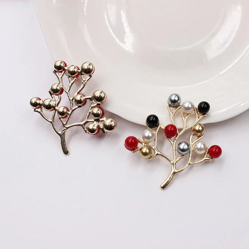Женская Брошь в виде ветки дерева с искусственным жемчугом|Ювелирная фурнитура и