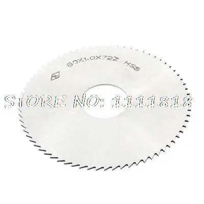 

80mm x 1.0mm x 22mm HSS Milling Cutter 72T Slitting Saw Blade Silver Tone