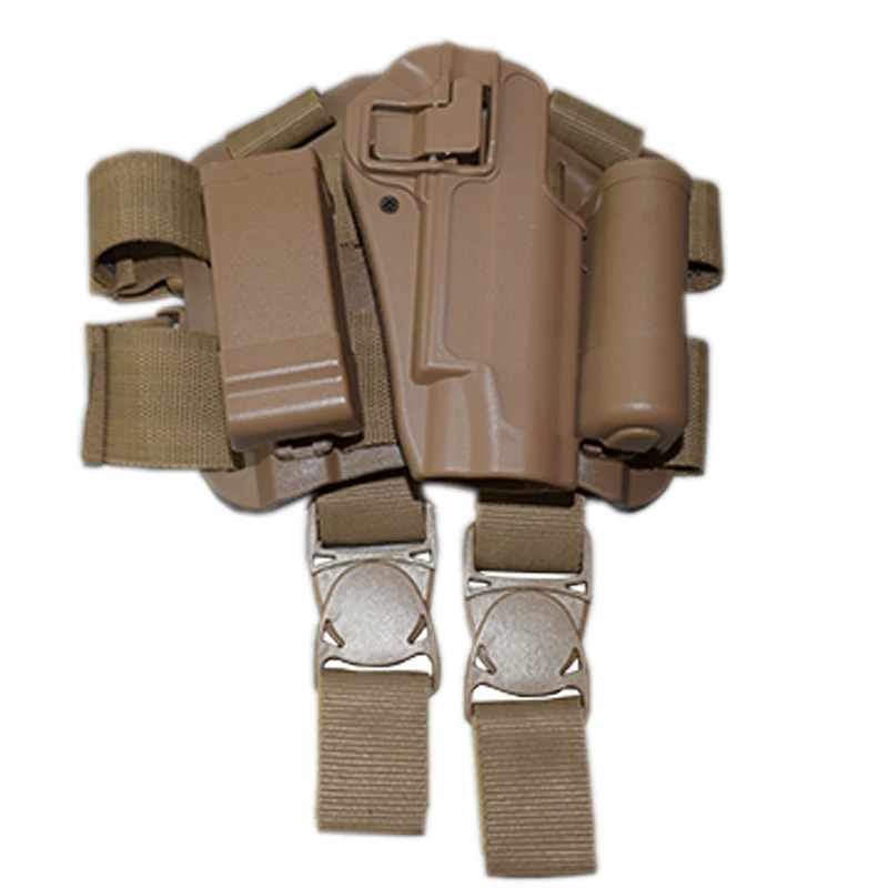 

Military Colt 1911 Pistol Right Hand Tactical Leg Holster Hunting Airsoft Pistols Holsters With Magazine Pouch Flashlight Pouch