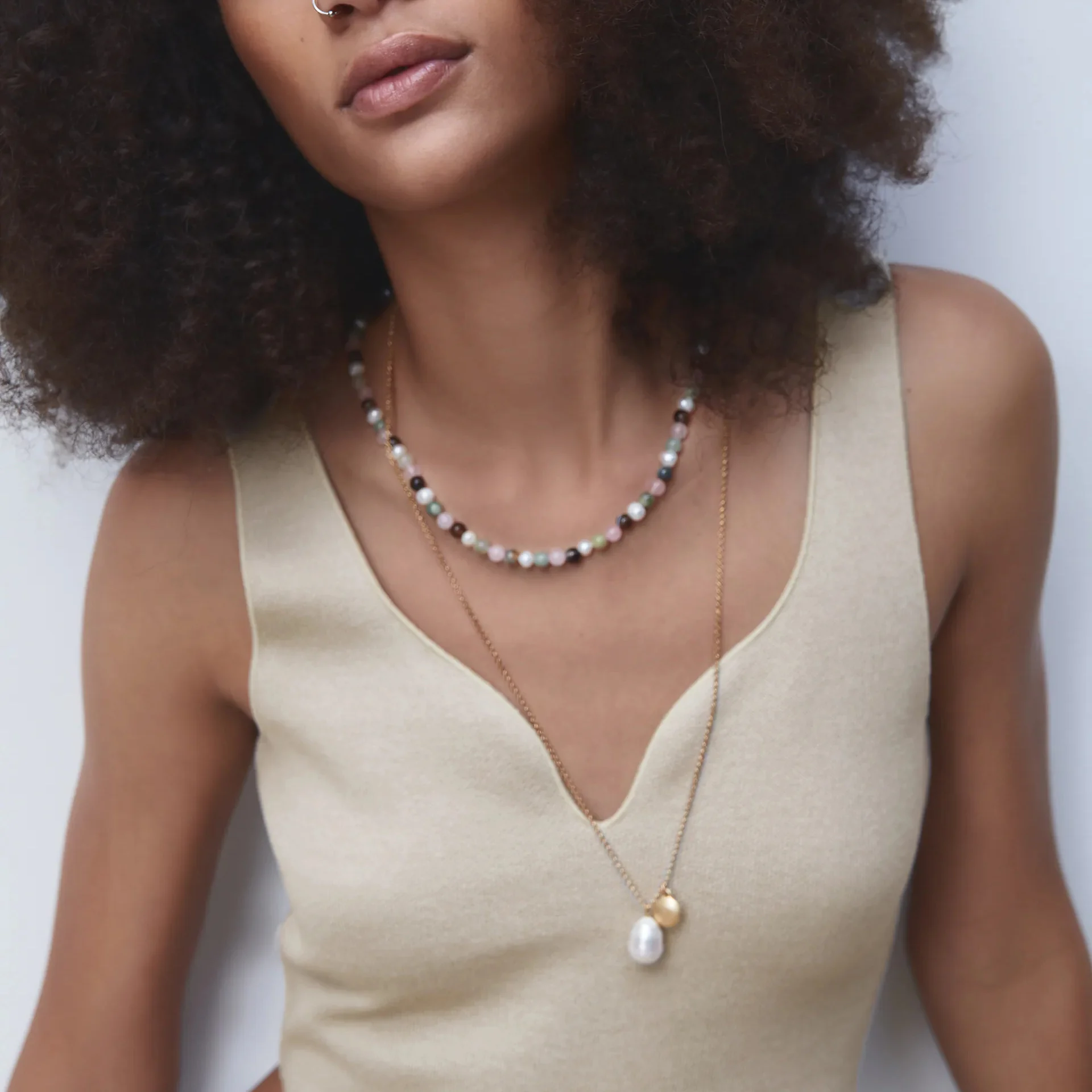 

Best Lady Summer ZA Shell Necklace for Women Boho Luxury Colorful Wooden Stone Beaded Collar Choker Necklace Holiday Jewelry