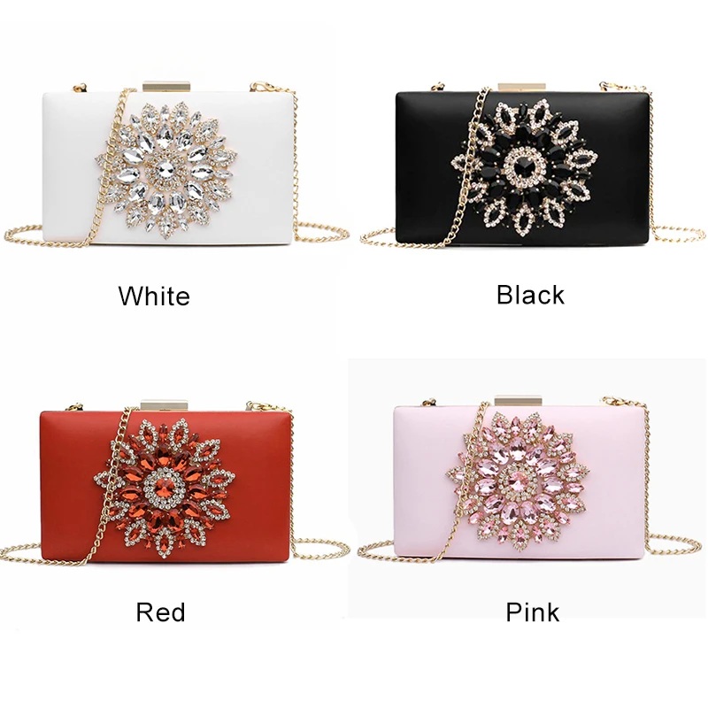 

White Women Clutch Bag Wedding Clutch Purse Bridal Evening Crystal Summer Bags for Women 2020 Luxury Small Crossbody Bags ZD1333