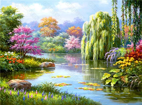 

Diy Diamond Painting Stickers Diamond Embroidery Modern Home Decoration Living Room Decoration Full Diamond Forest Scenery