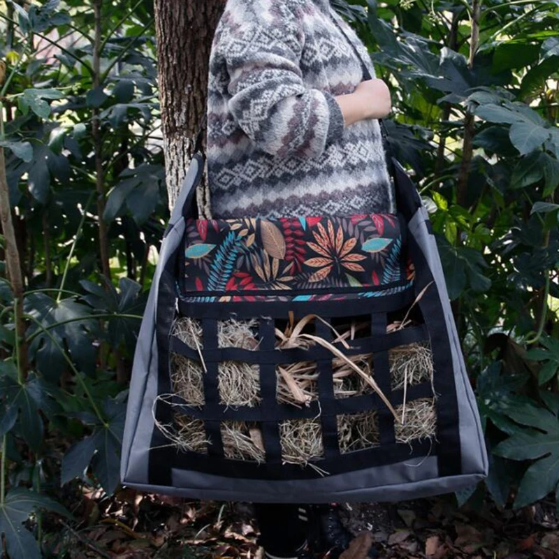 

Horse Hay Storage Bag Hanging Hay Tote Bag with Adjustable Strap Large Capacity Slow Feeder Bag for Horses Goat