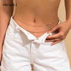 Цепочка на талию IngeSight.Z, многослойная, медная, с плоским лезвием, для женщин, сексуальное летнее пляжное украшение для тела, для вечеринок