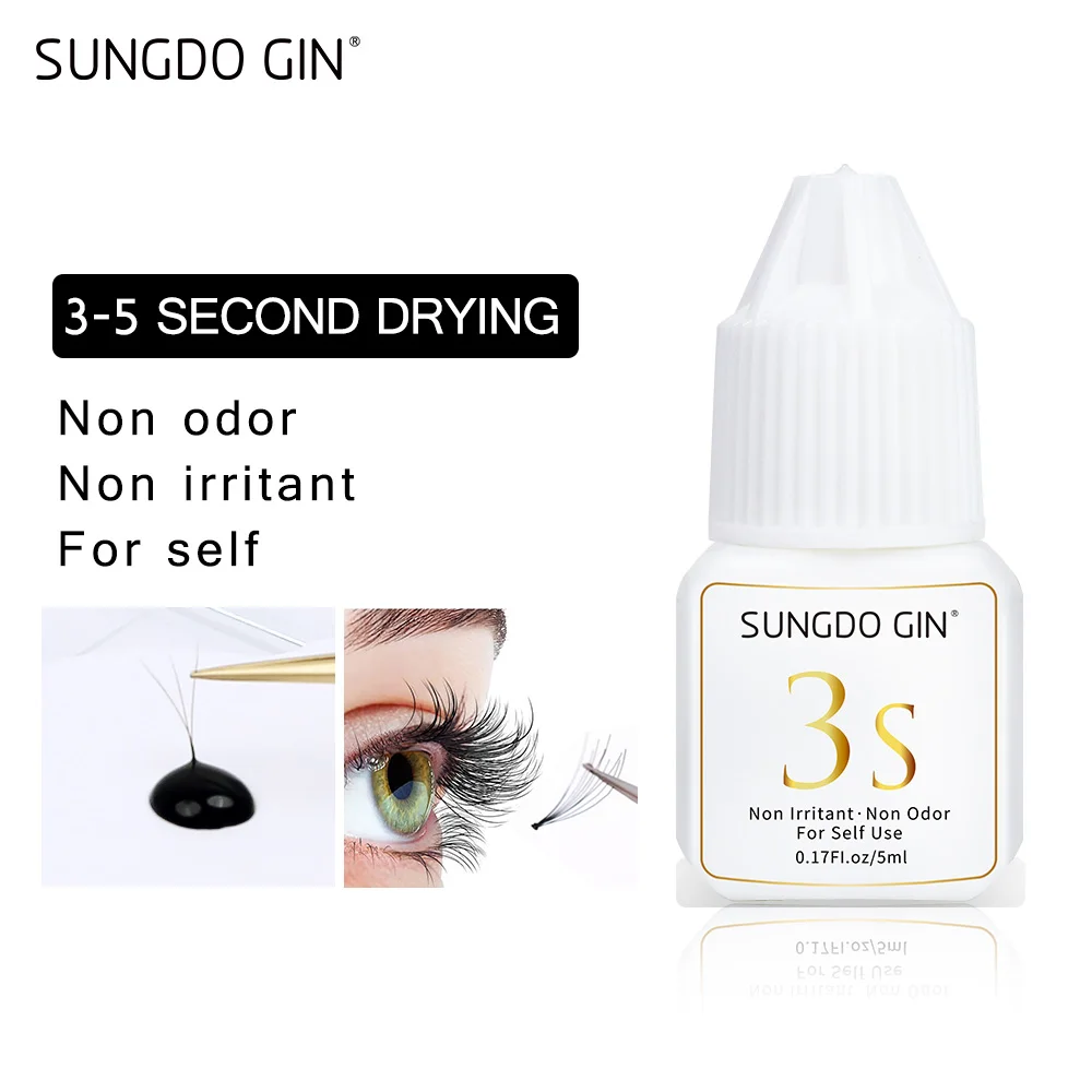 

Eyelash Extension Glue 3-5 Second Fast Dry 5ml Black Lashes Adhesive No Smell No Irritant Open Eyes Use False Eyelashes Glue