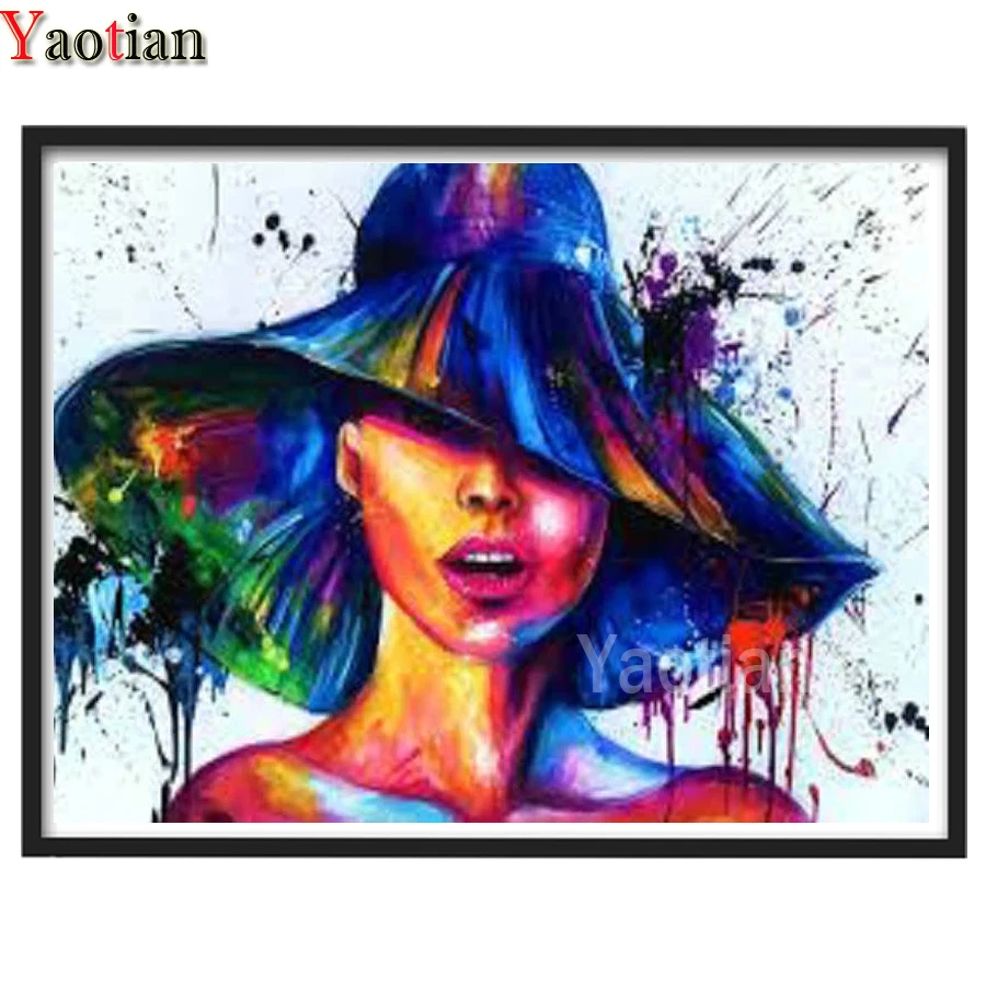 

Женская шапка, алмазная живопись, полноразмерная/круглая Алмазная 5d Вышивка, 3d вышивка крестиком, абстрактное граффити, лучший подарок