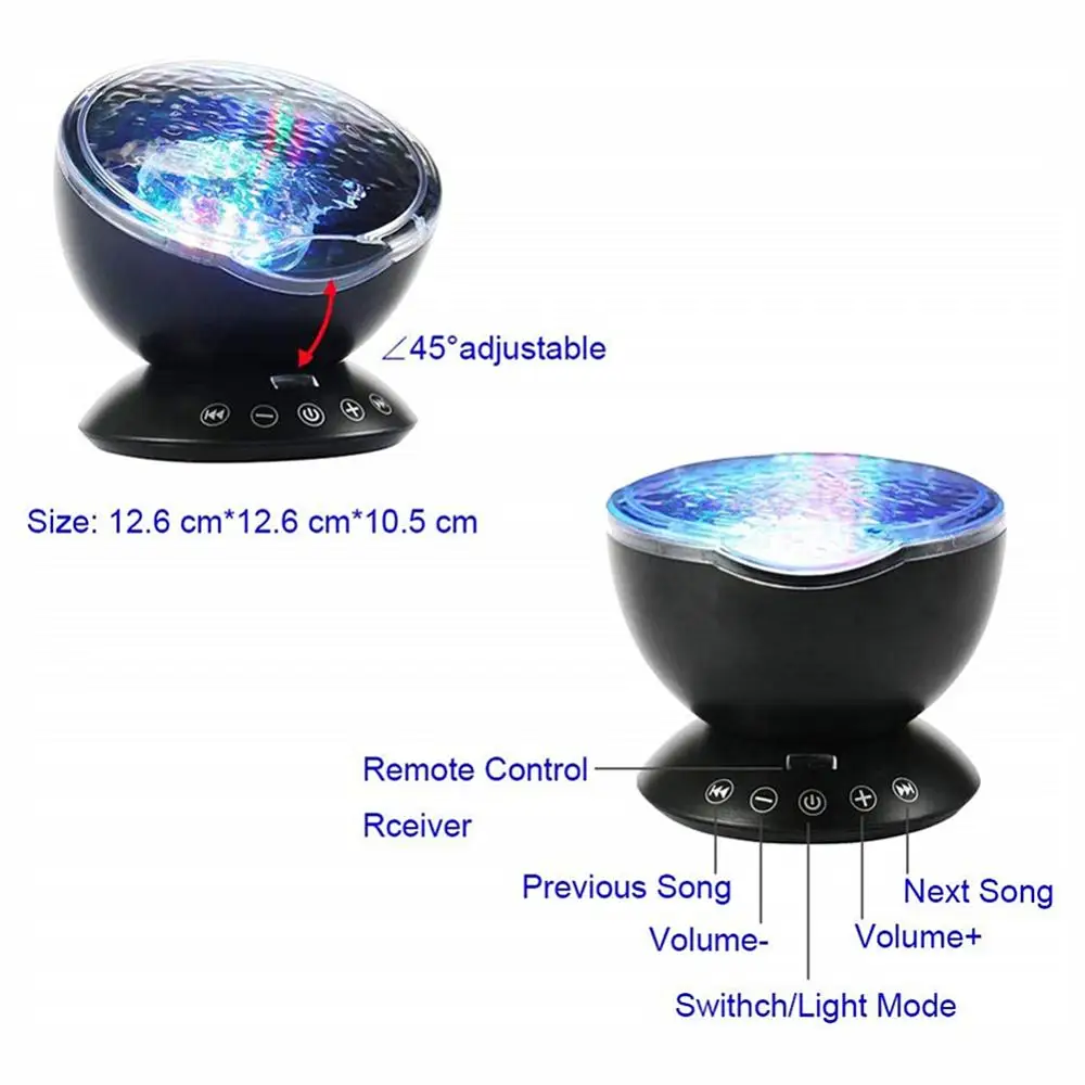 Проектор океанской волны светодиодный ночсветильник с дистанционным