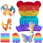 Игрушка антистресс Поп-фиджет 30 см, большая Радужная игрушка-пузырь XXL, диммируемая Игрушка антистресс, симпатичный диммер, Игрушка антистресс, подарок для детей