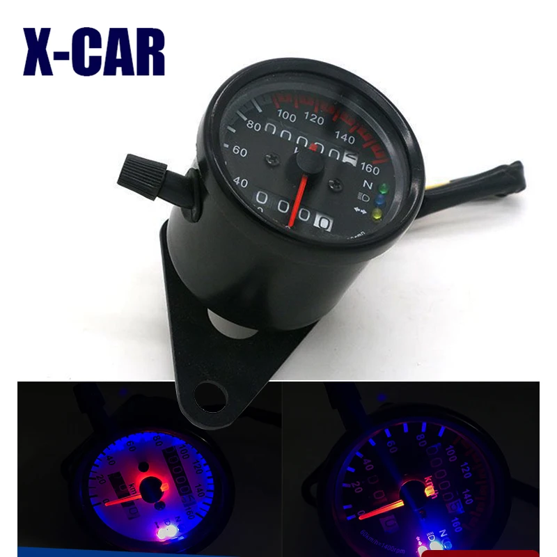 

Светодиодный инструмент для мотоцикла X-CAR 12 В, жесткий Железный гальванический корпус, одометр, Модифицированная Ретро универсальная фотог...