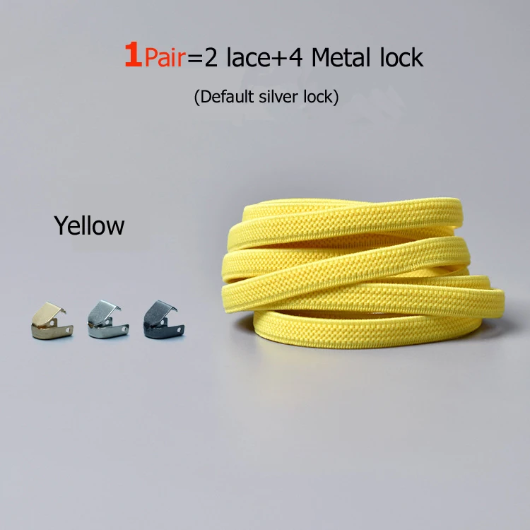 yellow 21 цвет эластичные фиксирующие шнурки круглые без шнурков шнурки для обуви дети взрослые кроссовки с шнурками быстрая ленивая обувь шнурки 1 пара - Цвет: yellow