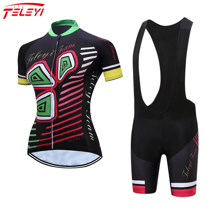 

TELEYI Women Cycling Clothing Roupa Jersey Sets Maillot Paul Smith Short Sleeve Uniform Suits Summer Pro Bike Breathable
