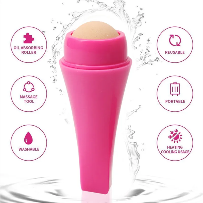 

3Colors Face Oil Absorbing Mini Volcanic Stone T-zone Reusable Facial Roller Control Oil Natural Face Skin Care Tools