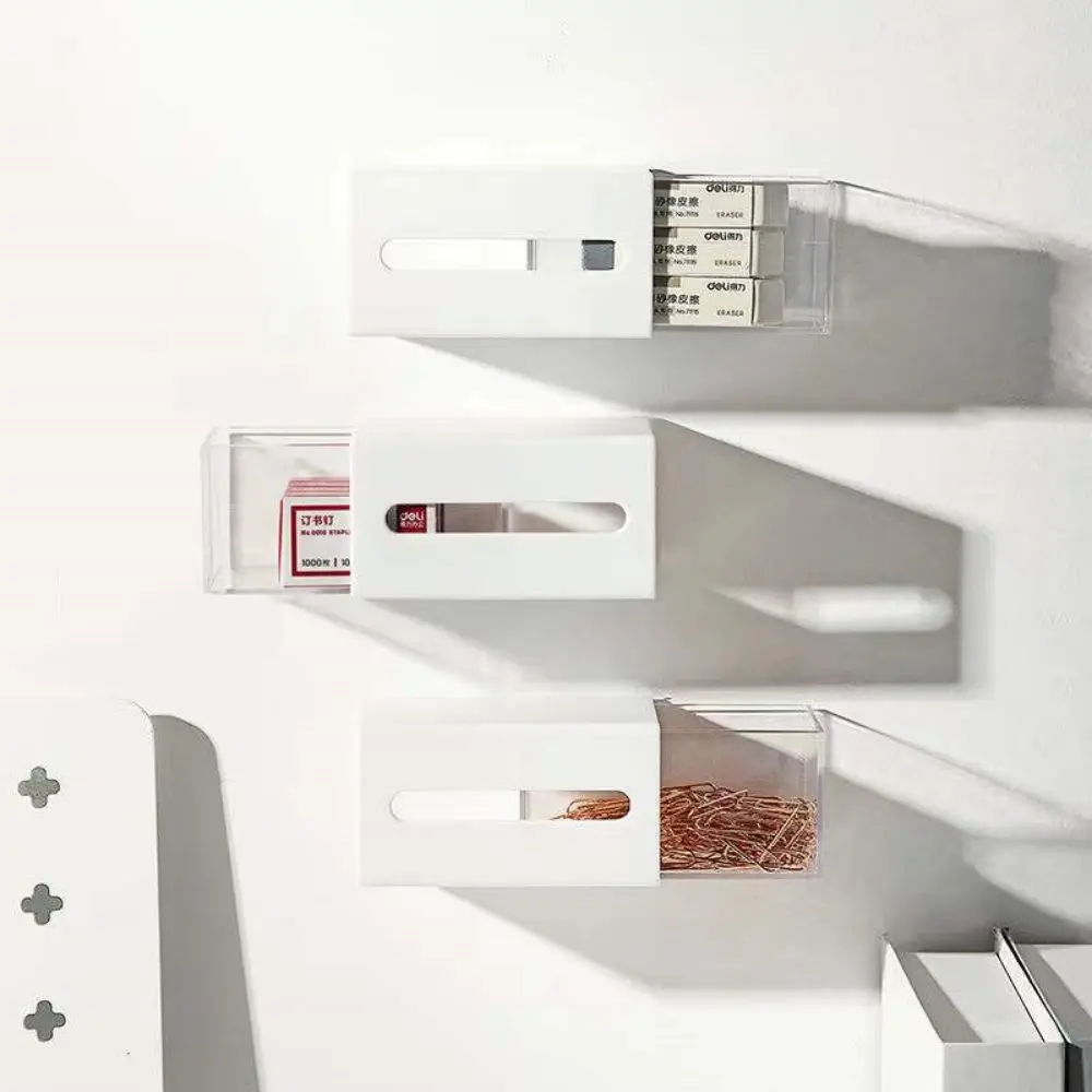 

Mini Two-way Pull-out Dust-proof Wall-mounted Drawer Box Office Room Small Items Storage and Sorting Box Organizer Drawer