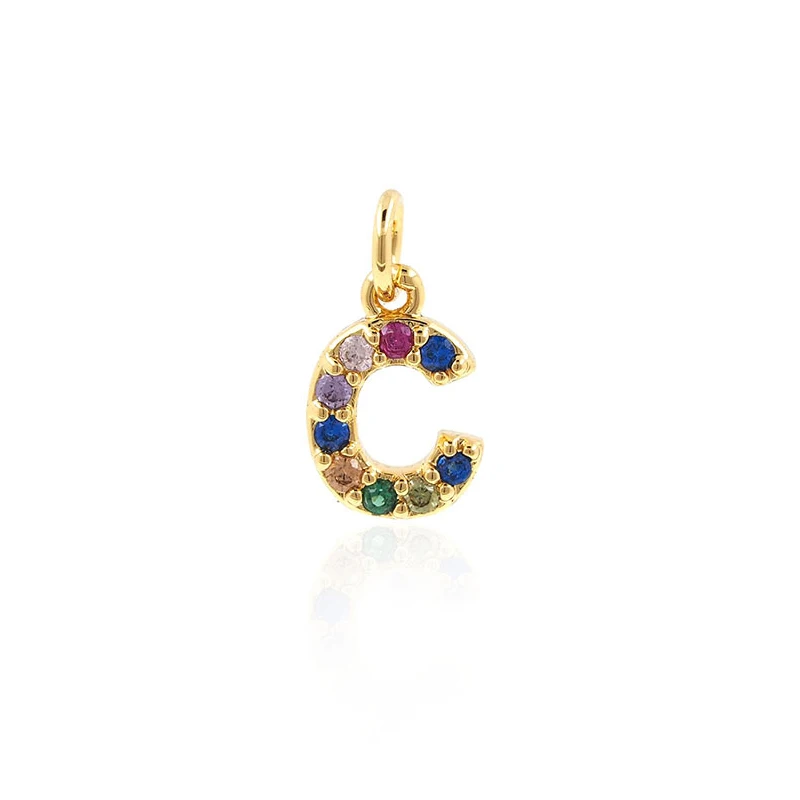 Golden Letter Charms Colorful Crystal Alphabet Charm Pendant For Bracelet Necklace Ankle Handmade Making Jewelry DIY Accessories | Украшения