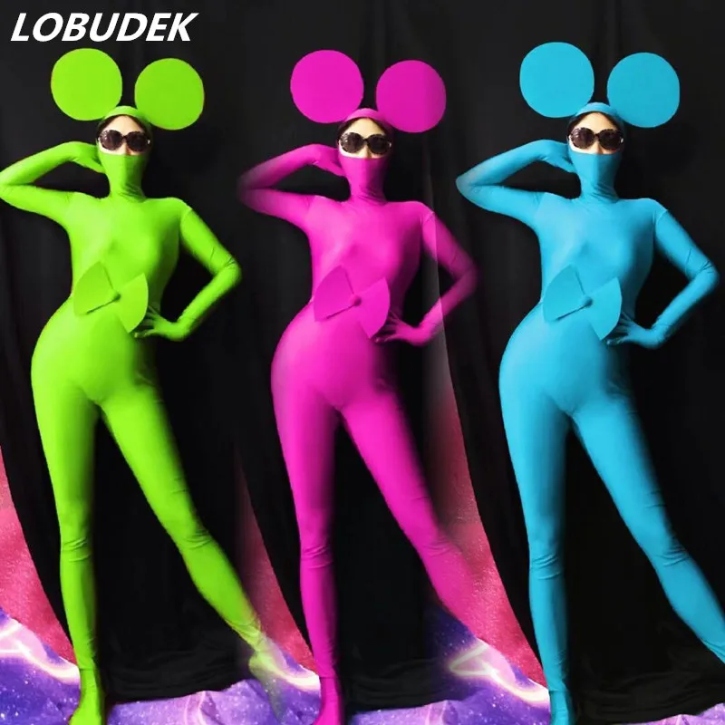 Женский и мужской костюм для косплея флуоресцентный зеленый в масках 6 цветов| |
