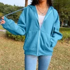 Толстовка женская с капюшоном, на молнии, с длинным рукавом